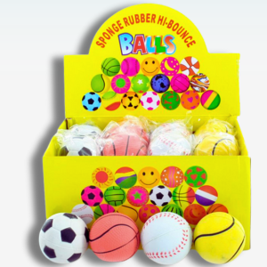 PELOTA DE GOMA MULTICOLOR (CAJA DE 24 UNIDADES)